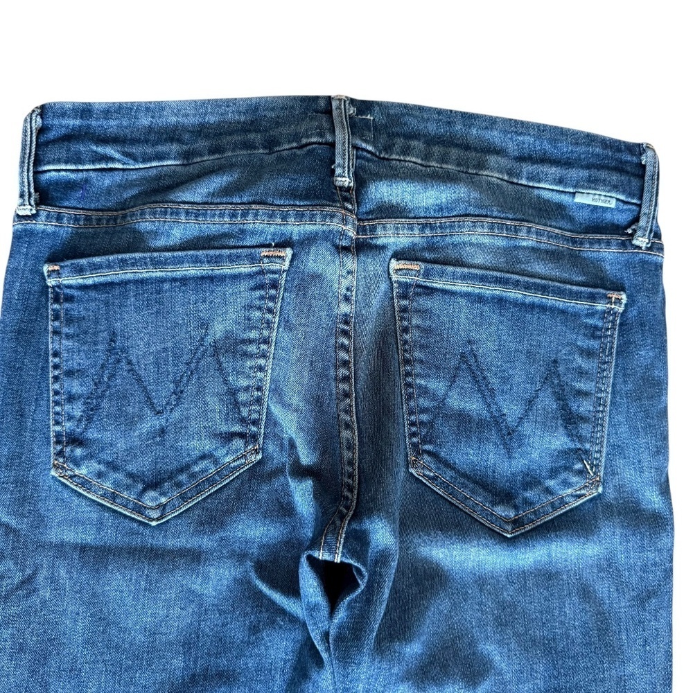 MOTHER The Looker Ankle Fray Dark Blue Jeans Size 26 - Picture 8 of 9